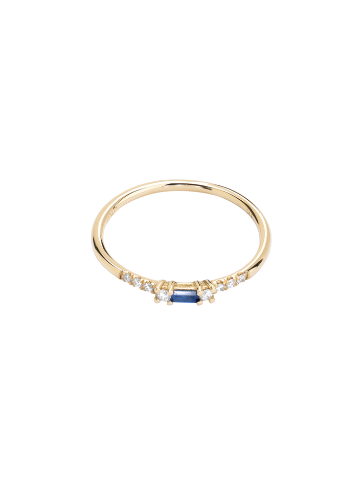 Baguette sapphire petite equilibrium ring