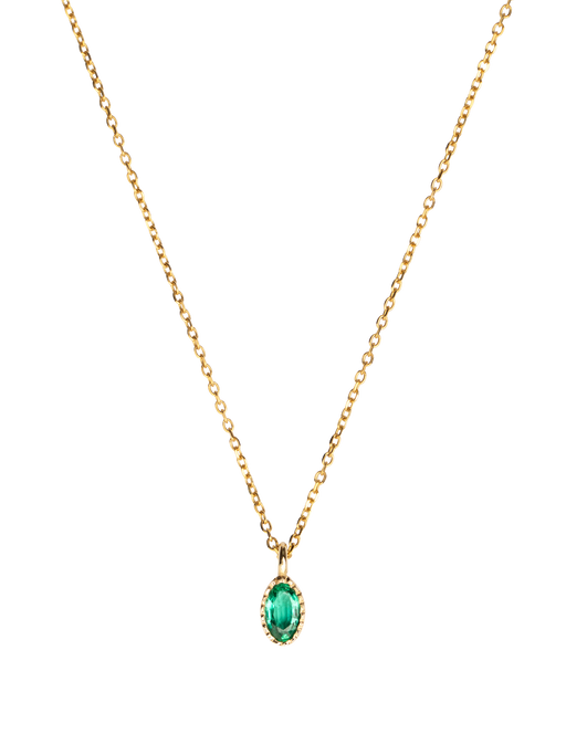 Oval emerald wisp necklace photo