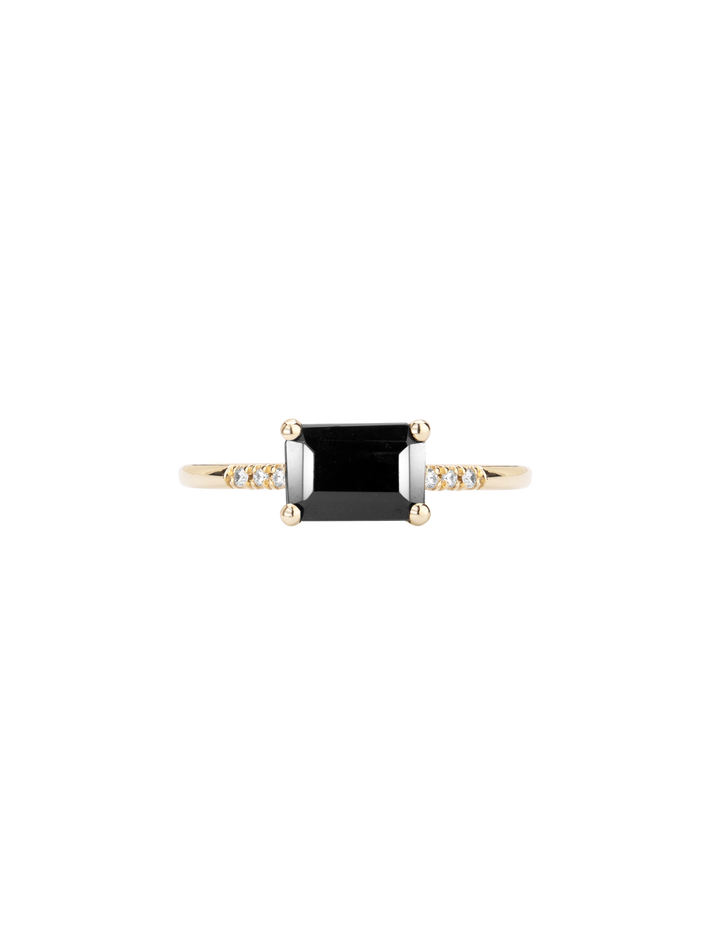 East west onyx equilibrium ring