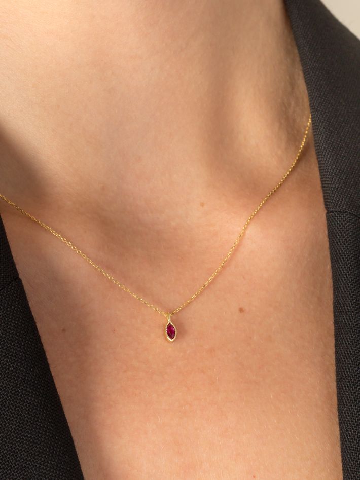 Marquise ruby wisp necklace