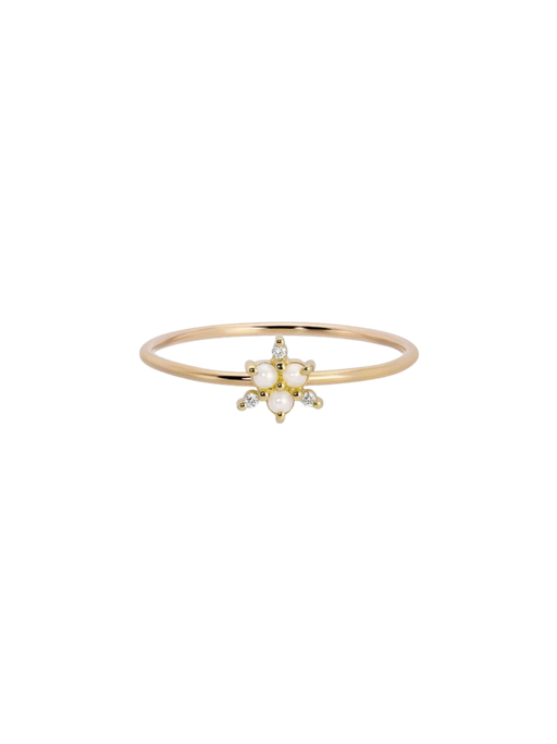 Pearl diamond snowflake ring photo