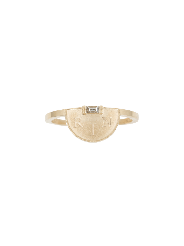 Half moon signet ring