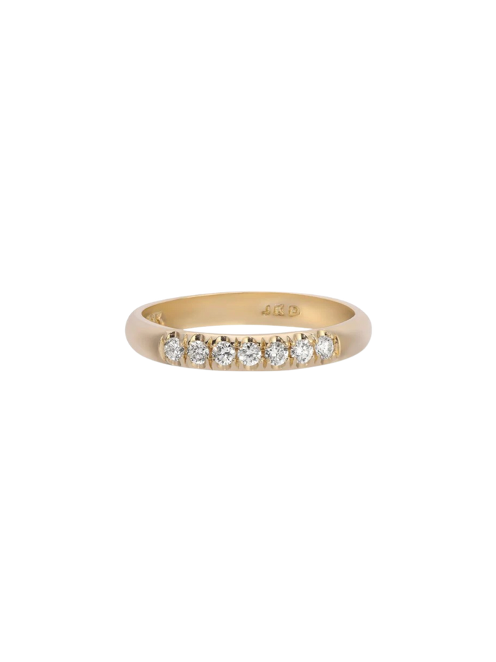 Chubby half round semi pave band