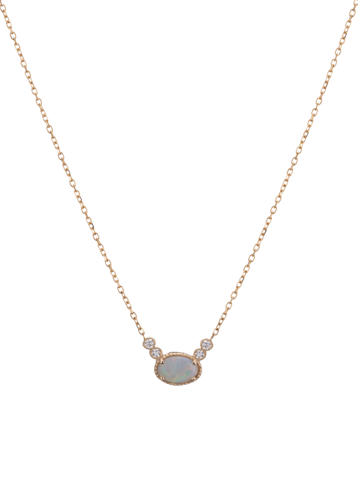 Opal diamond dew necklace