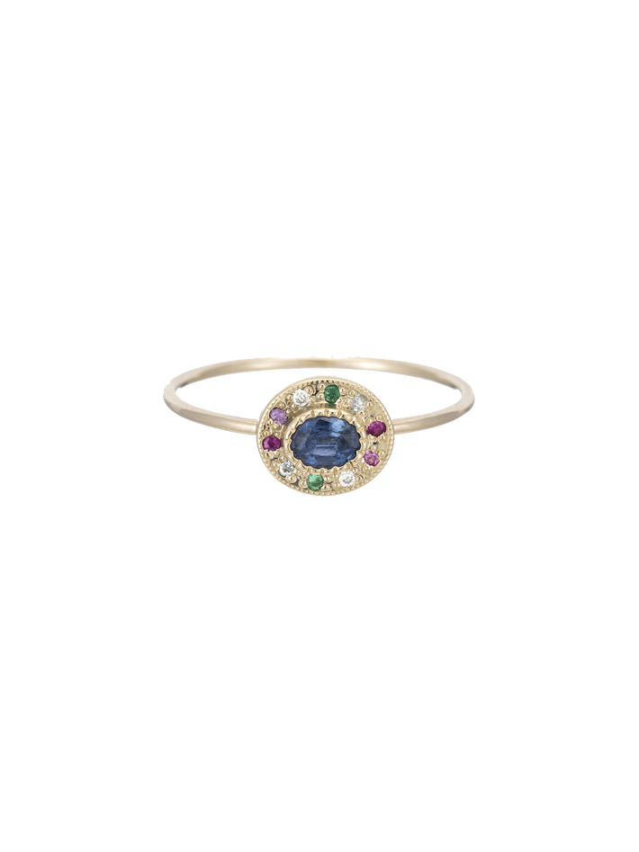 Sapphire halo ring