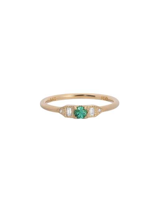 Emerald petite round era ring photo