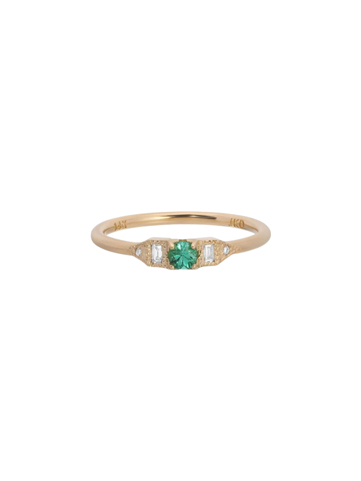 Emerald petite round era ring