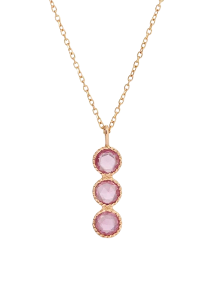 Pink sapphire mazurka necklace