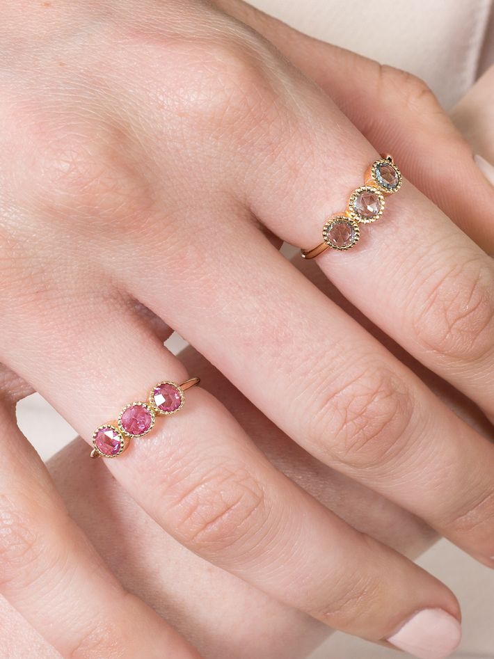 Pink sapphire aria ring