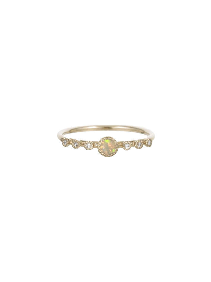 Round opal dew ring