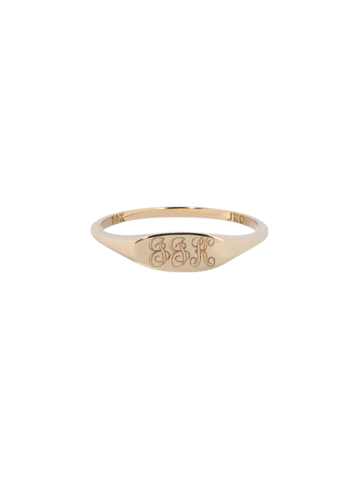 Slim oval signet ring photo