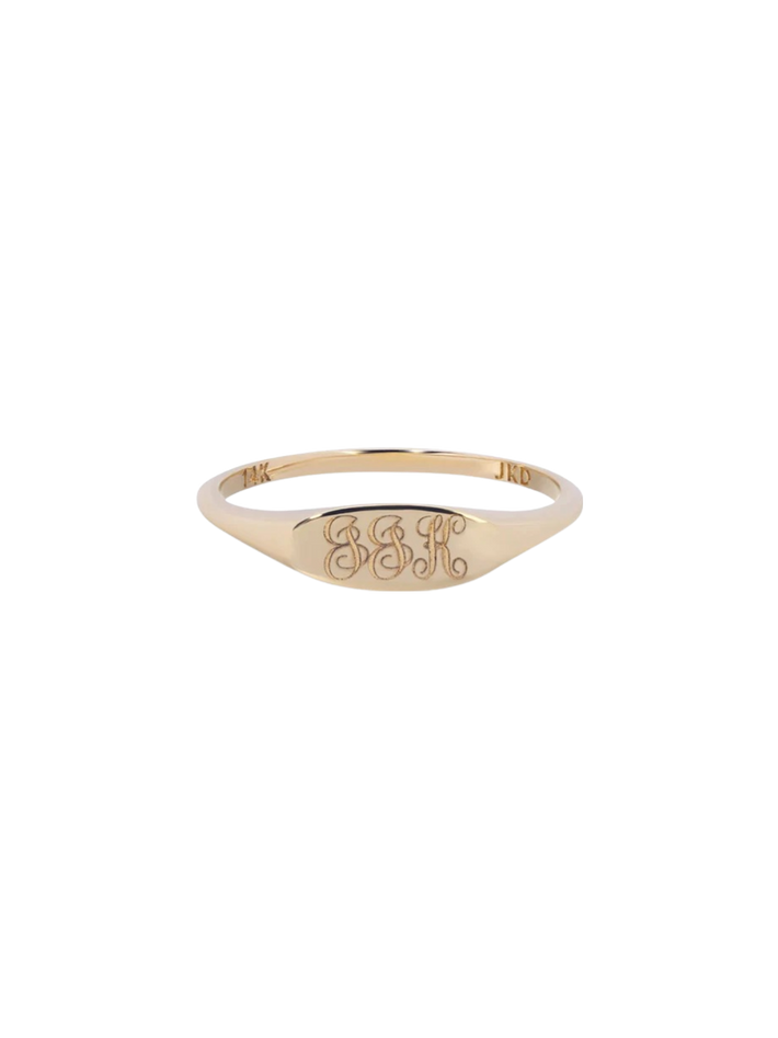 Slim oval signet ring