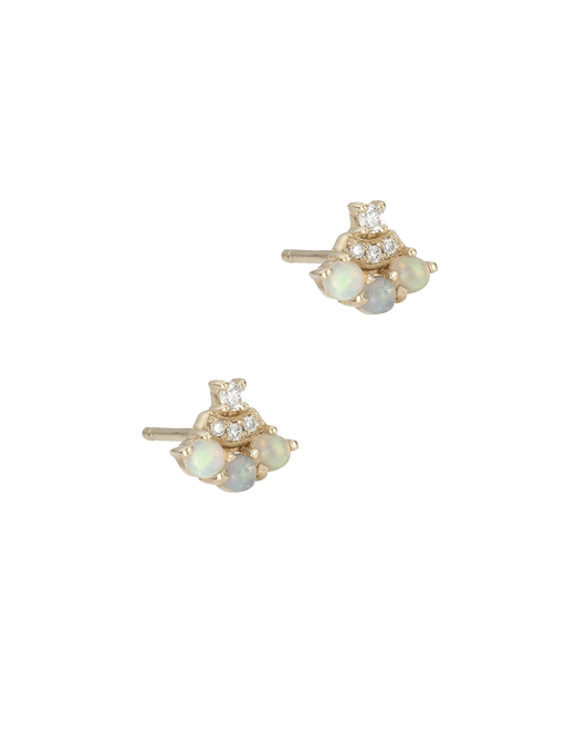 Opal diamond fan studs photo