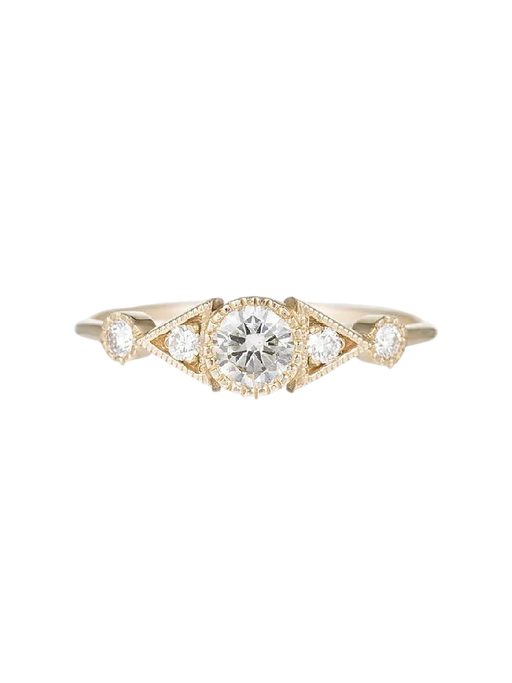 Diamond Duo Deco Spear Ring 14kt photo