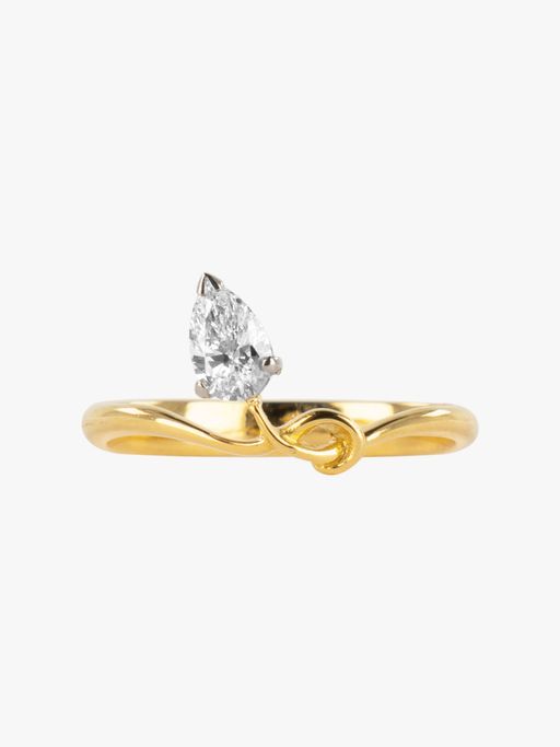 Sculptural pear diamond ring photo