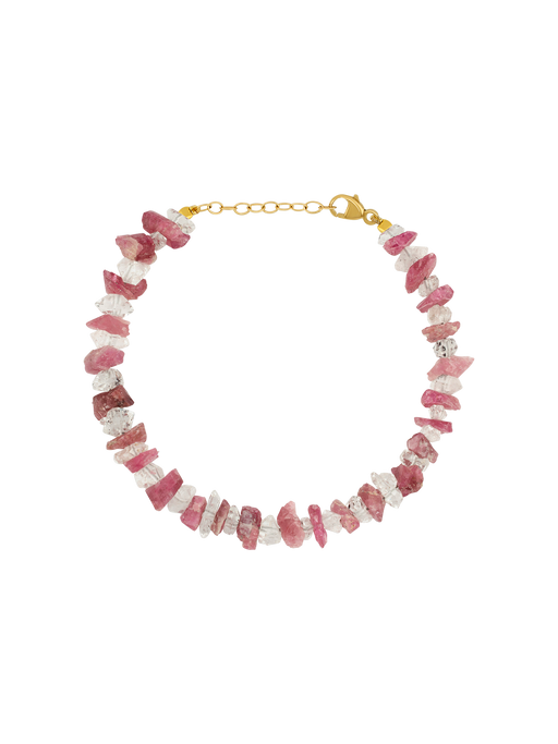 Gaia pink tourmaline and herkimer diamond bracelet photo