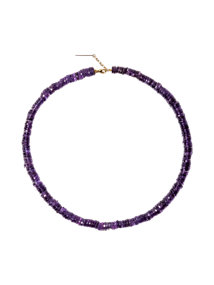 Aurora amethyst faceted gemstone necklace