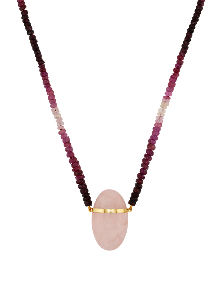 Arizona ruby rose quartz charm necklace