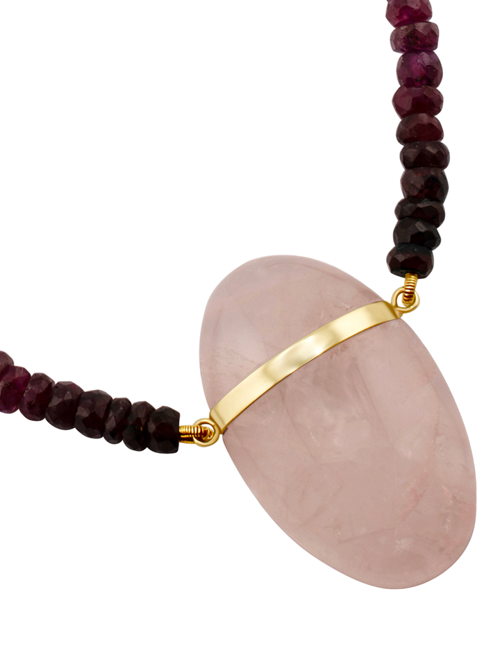 Arizona ruby rose quartz charm necklace