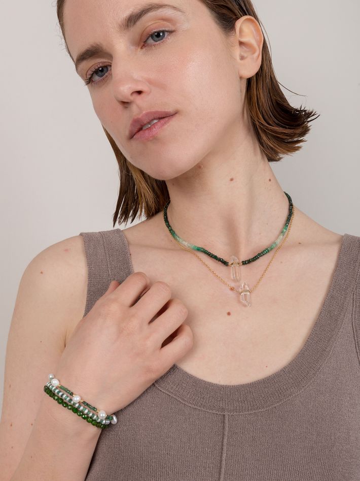 Arizona emerald crystal quartz charm necklace