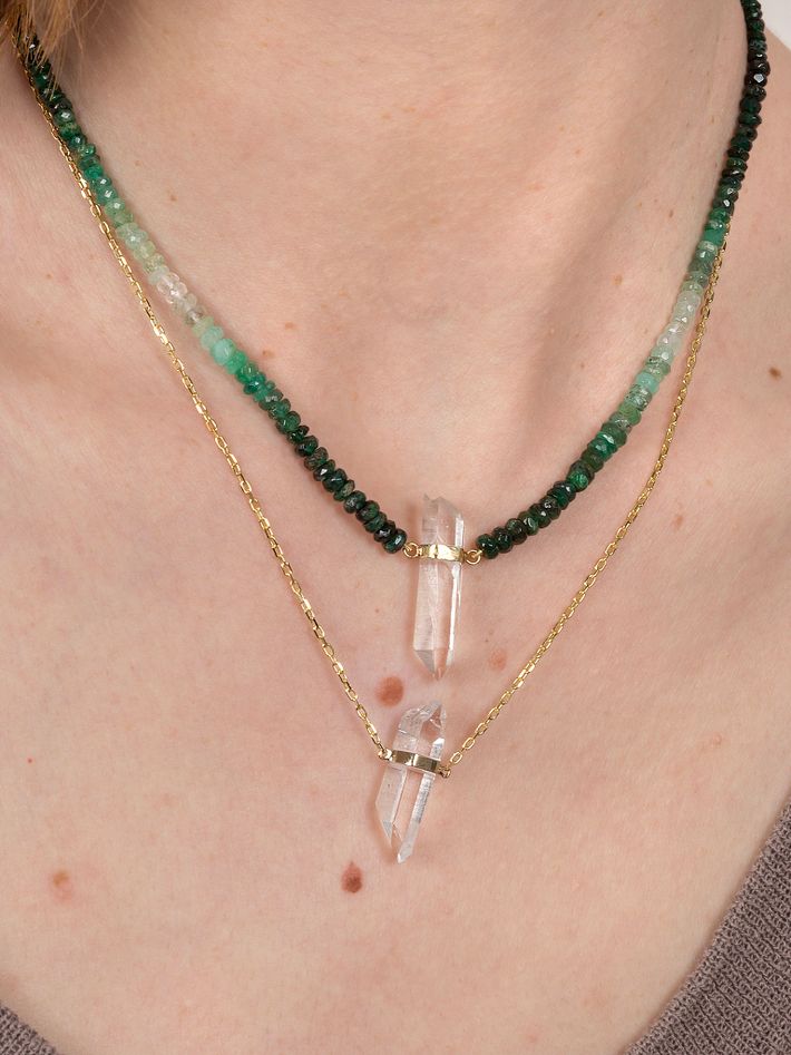 Arizona emerald crystal quartz charm necklace