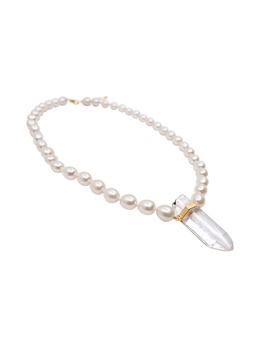 Ocean crystal quartz pearl necklace photo