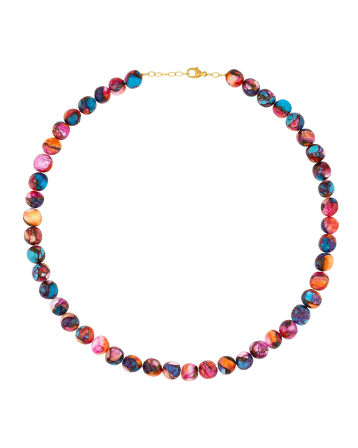 Nevada orange dahlia turquoise sphere necklace  photo