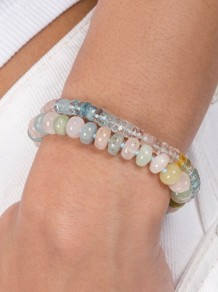 Aurora aquamarine morganite faceted cut bracelet