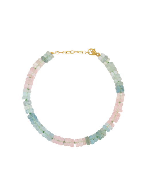 Aurora aquamarine morganite faceted cut bracelet photo