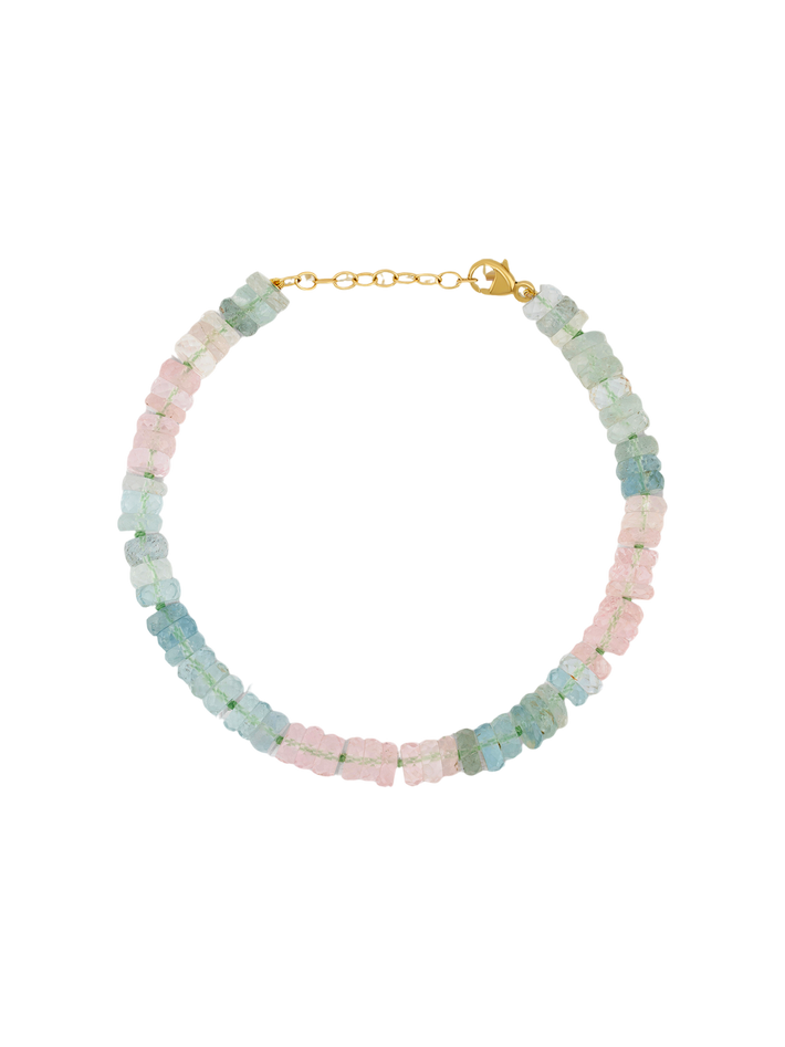 Aurora aquamarine morganite faceted cut bracelet