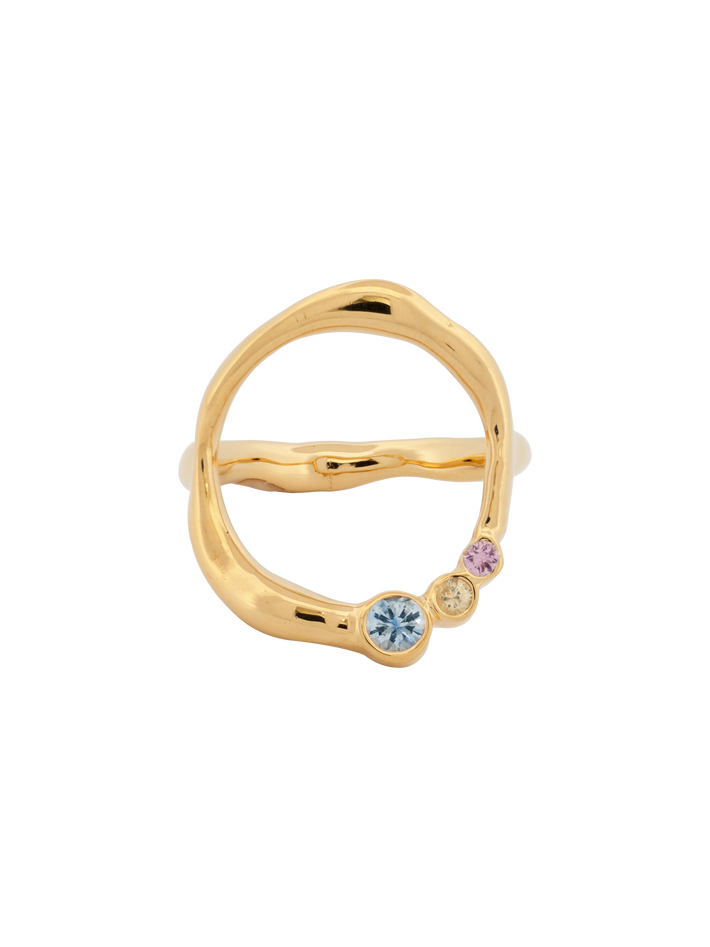 Curves natural sapphires ring