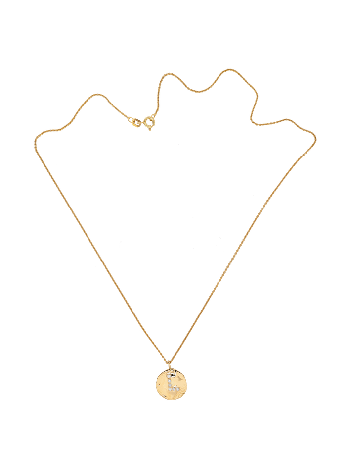 Diamond pavé letter tag necklace
