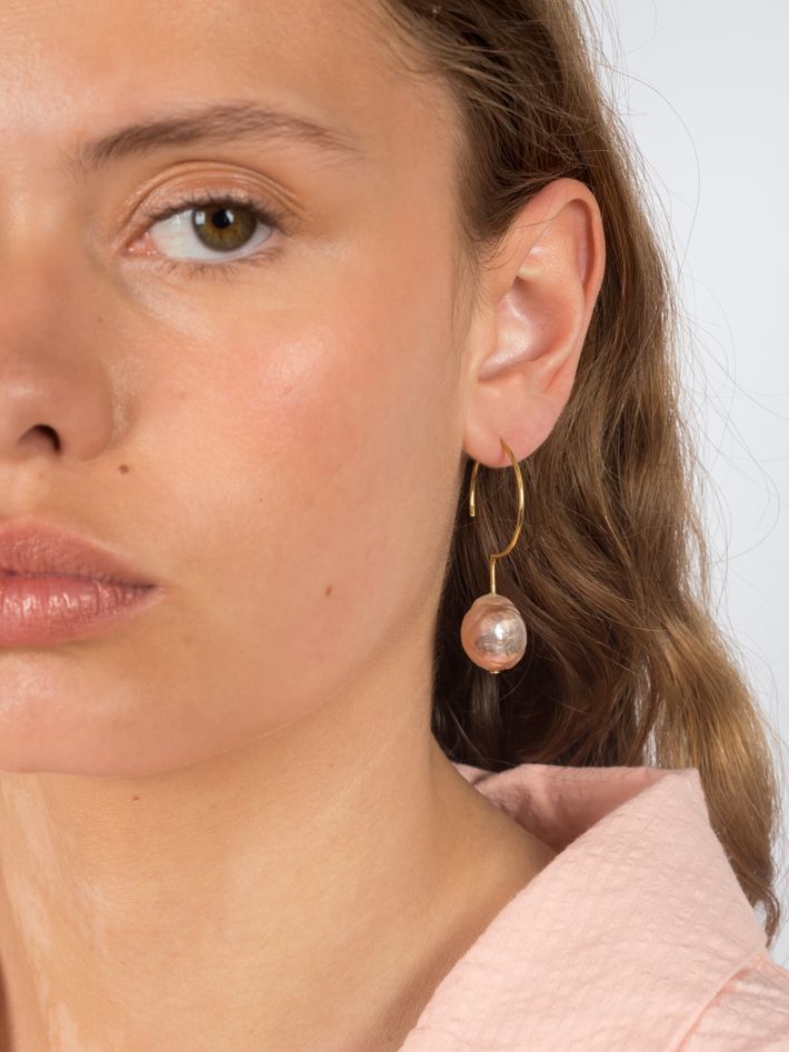 Simple hoops with freshwater pearls