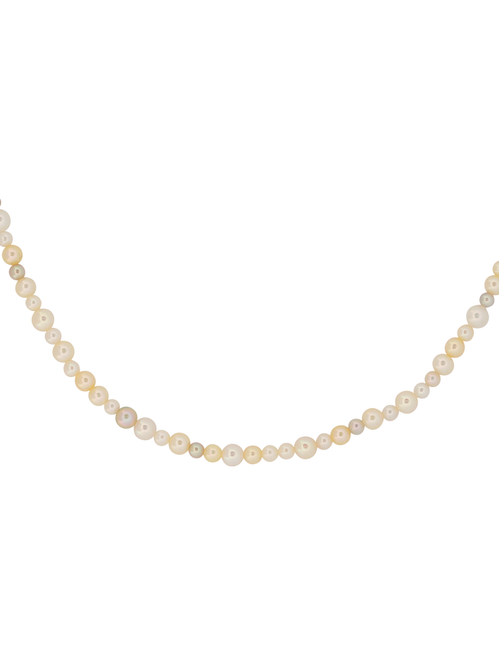 Akoya pearl necklace with diamond clasp