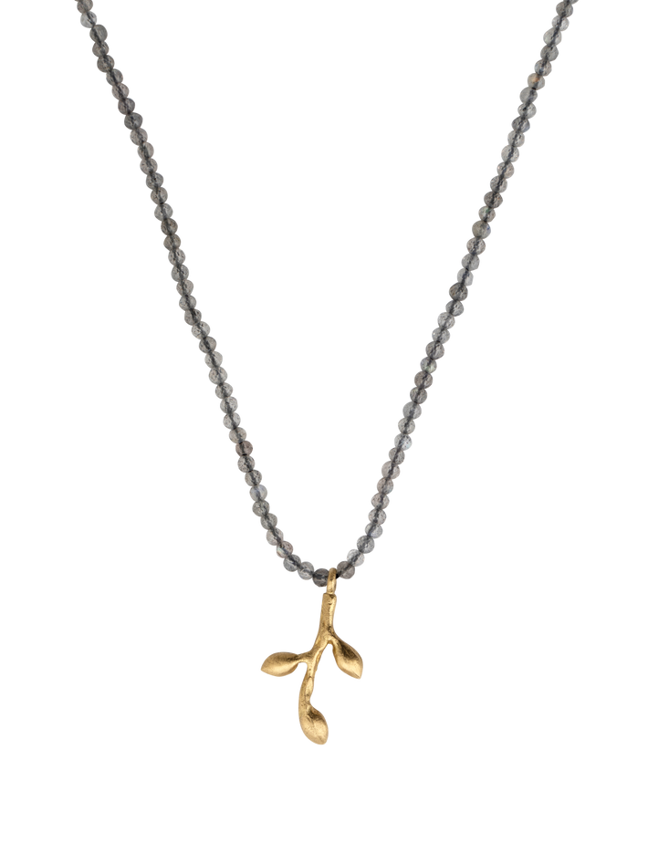 Leaf labradorite necklace
