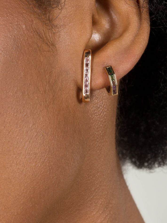 Mini barre earrings 5 gems set