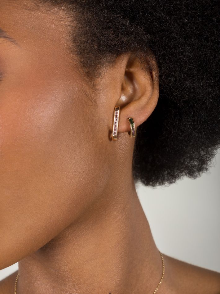 Mini barre earrings 5 gems set