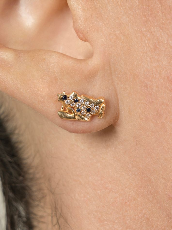 Sapphire and diamond pave earrings