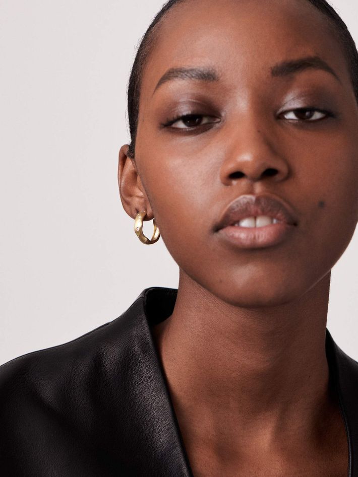 Nebula star-studded diamond hoop earrings