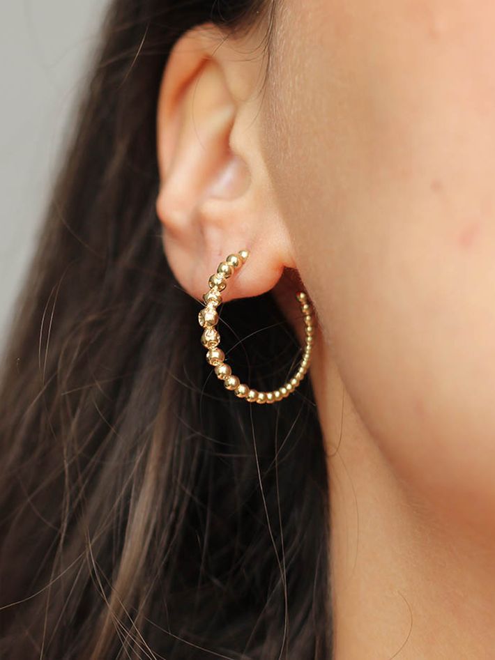 Vitium diamond beaded hoop earrings