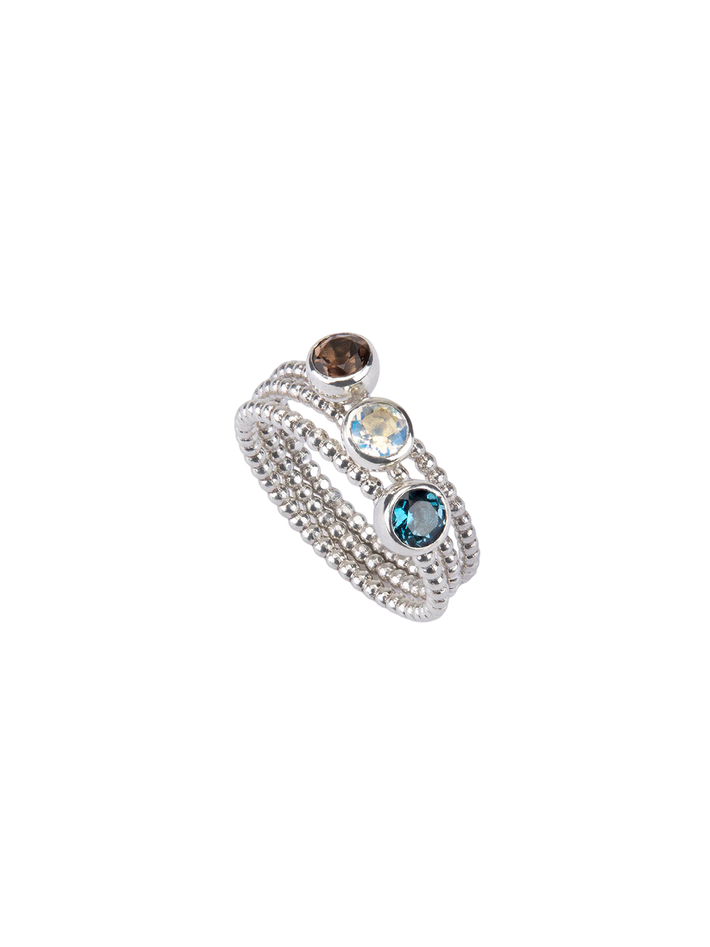 Decorio gemstone beaded stacking ring