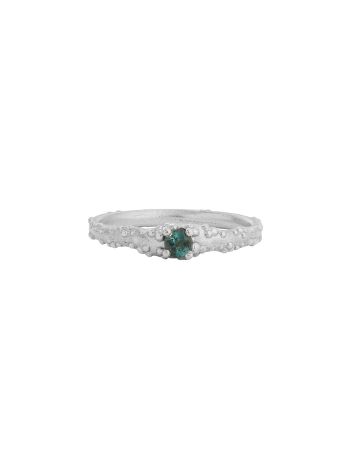 Orno engagement ring with teal tourmaline in 9ct white gold photo