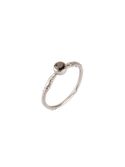 Orno slim ring with smoky quartz photo