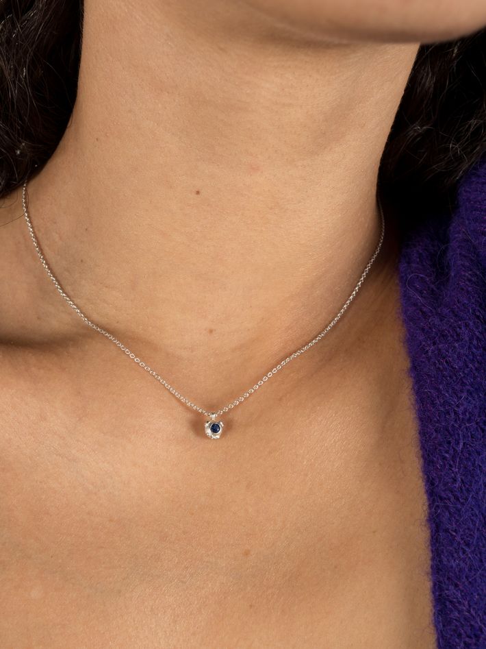 Orno 3mm blue sapphire necklace