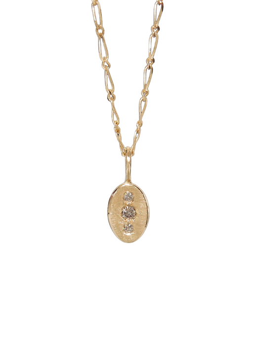 Oval pendant with champagne diamonds photo