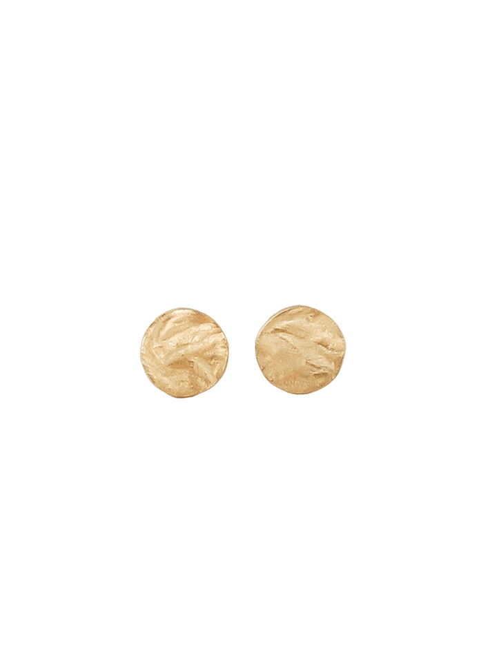 Textured gold round studs 