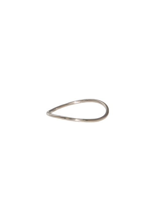 Thin white gold wave ring  photo