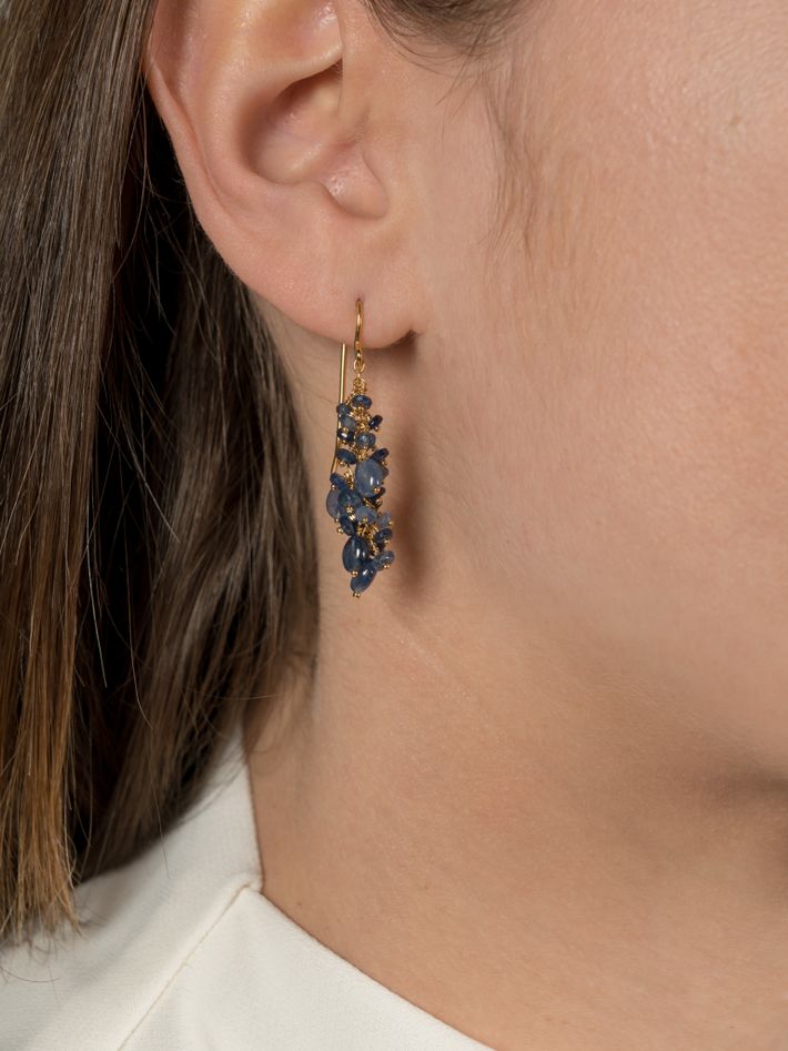 Sapphire blossom earrings