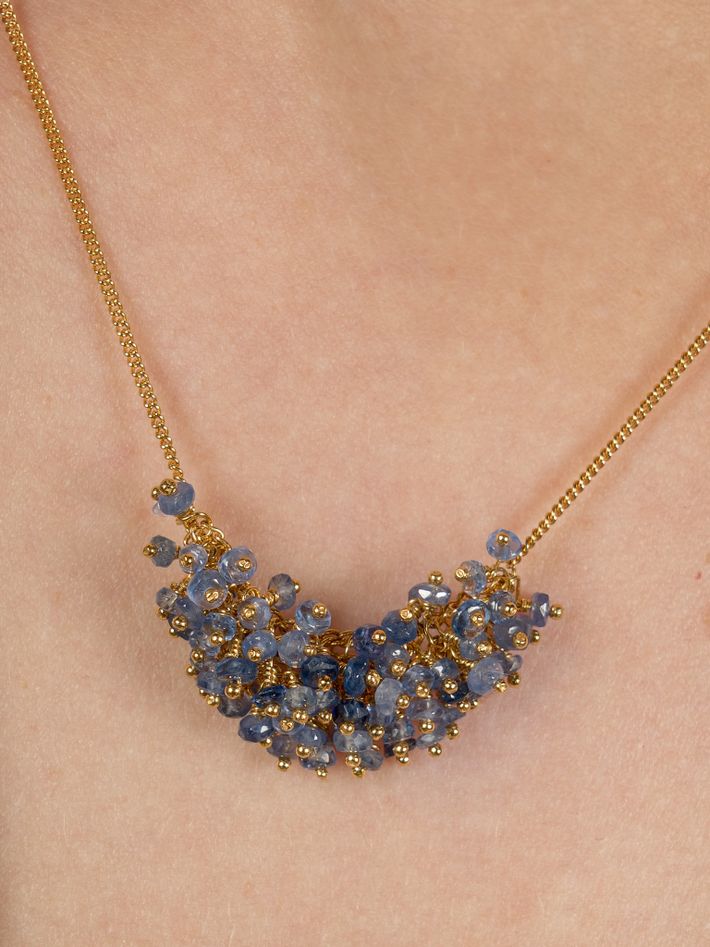 Sapphire crescent necklace	