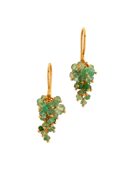 Grape earrings in emerald and gold vermeil photo